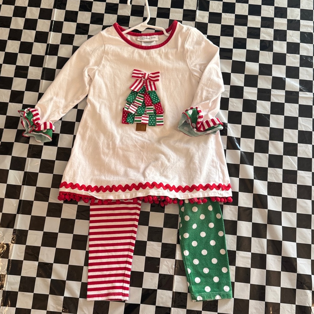 Bonnie Jean Red and White Christmas Outfit
